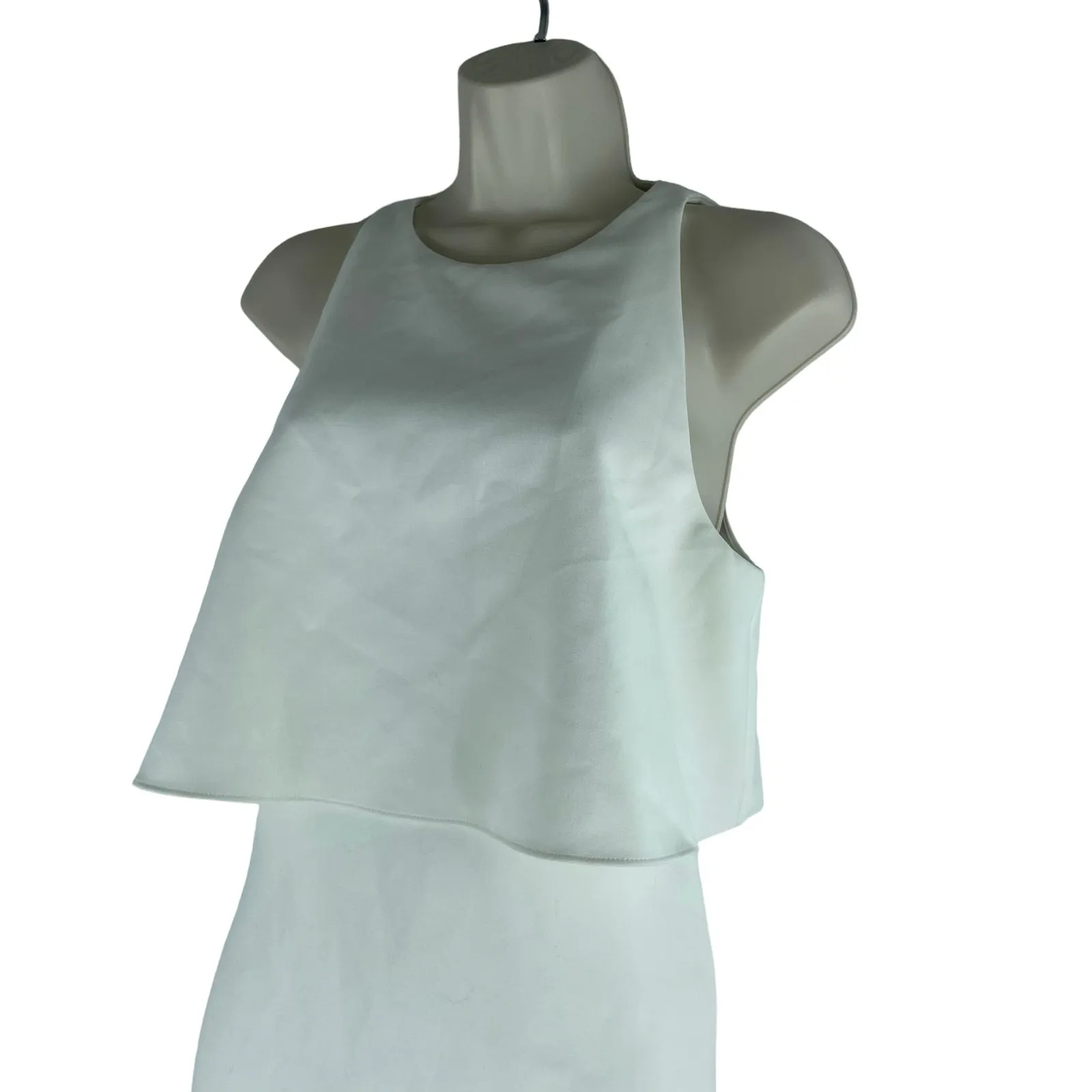 Likely Shayna Ruffle Overlay Cocktail Dress Knee Length White Size 10 - Image 6