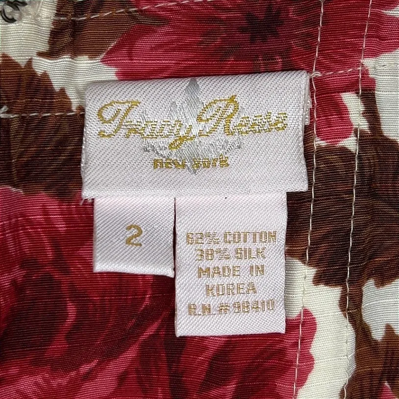 Tracy Reese Floral Silk Cocktail Dress Red Bubble Hem Size 2 Romantic EUC - Image 7