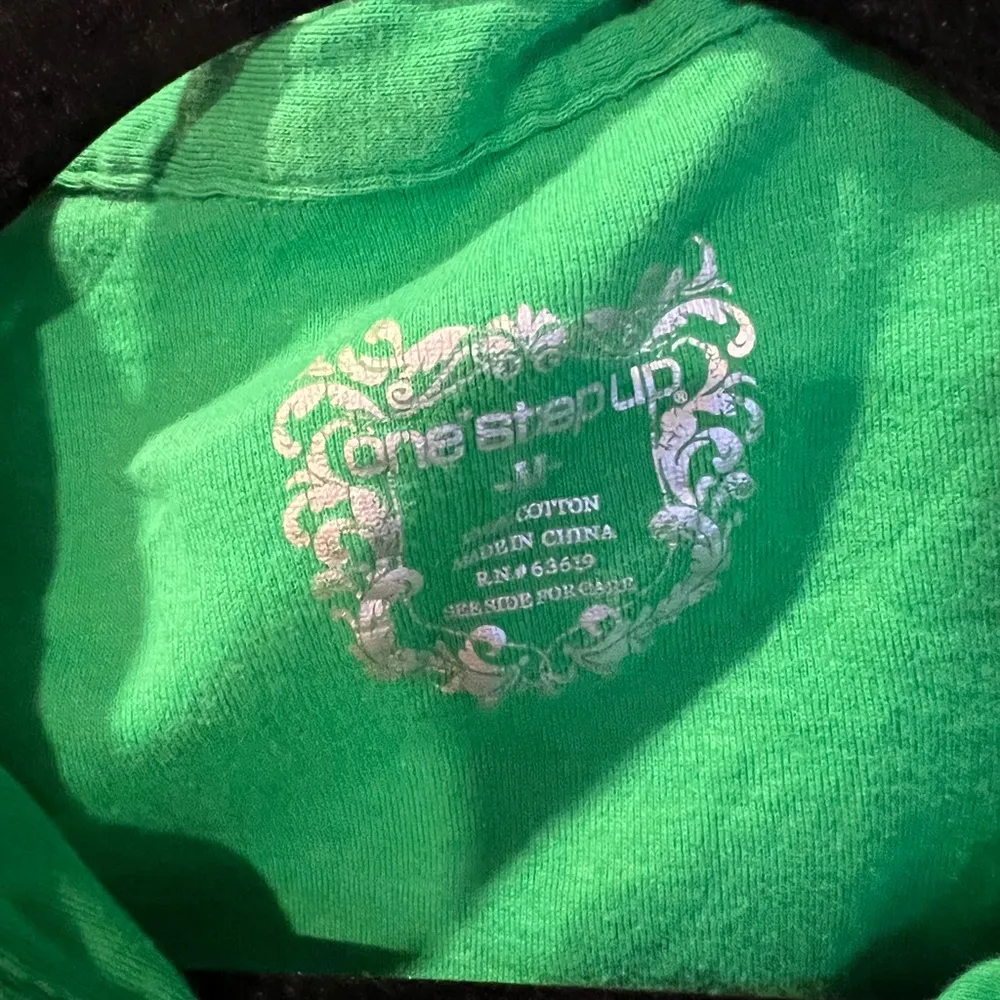 One Step Up  WOMEN’S GREEN MEDIUM COTTON COLLARED BUTTON POLO SHIRT - Image 4