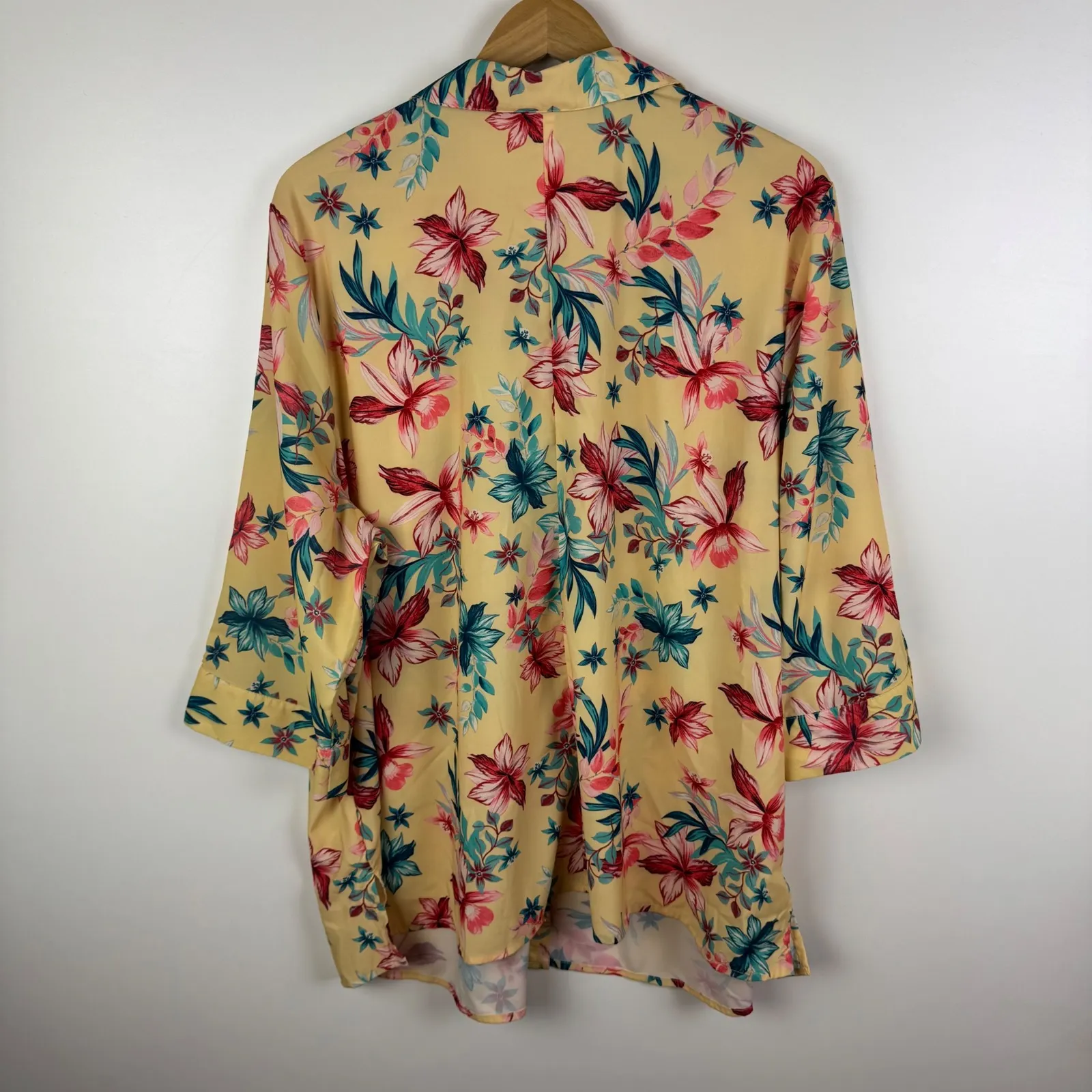 Catherines  Floral Button Down Shirt Size 1X Yellow Multicolor Tropical‎ Resort - Image 4
