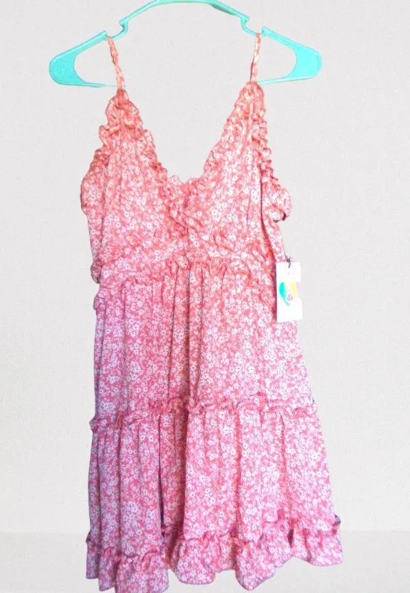 Boutique Red Summer Floral Dress - Image 2