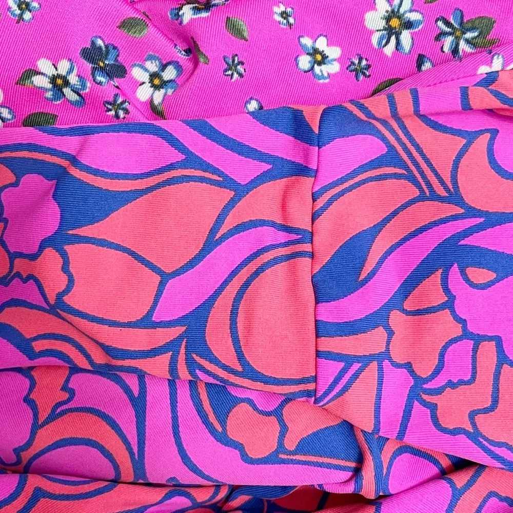 Maaji Reversible One Piece Swimsuit Size Small Floral Psychedelic Pink Halter - Image 14