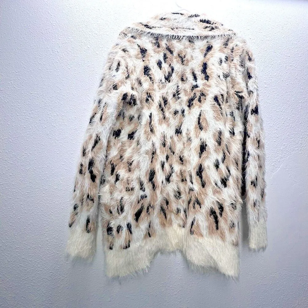 MinkPink Zippora Cream Animal Print soft luxury Wrap womens  Sweater size XS - Image 10