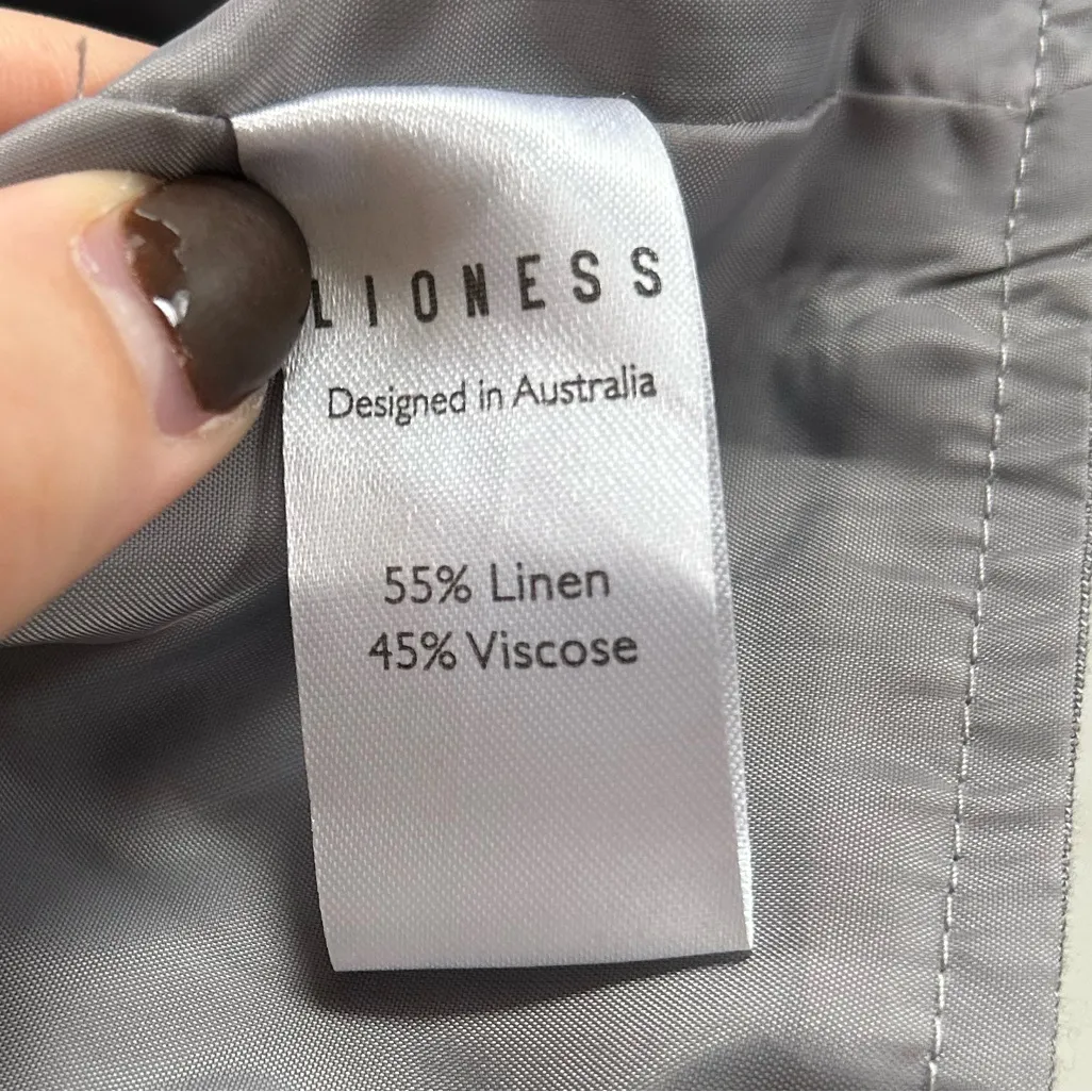 Lioness Del Gato Corset Top in Rhode Gray Linen Blend Size Medium Gently Used - Image 8