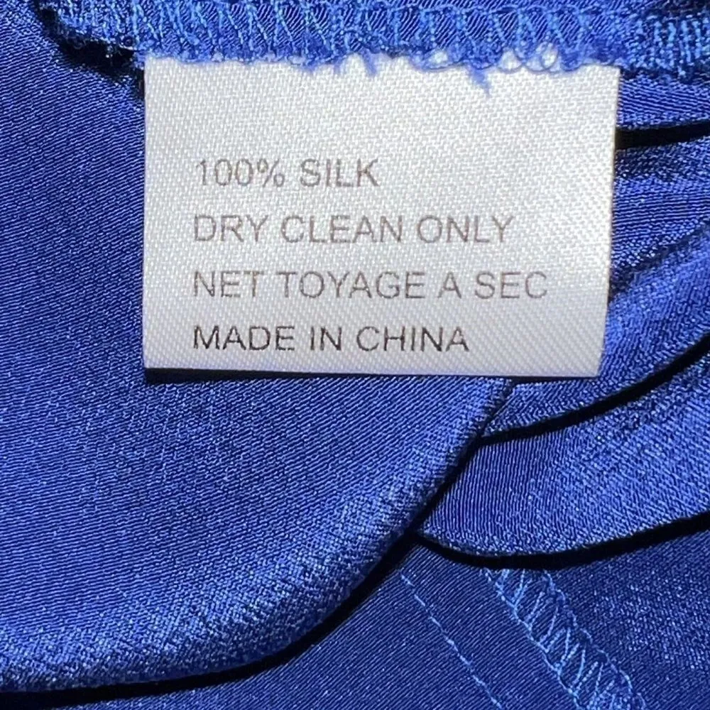 Yumi Kim Silk Royal Blue Pants Trousers Straight Leg Women Size 6 Pleated Dress - Image 3