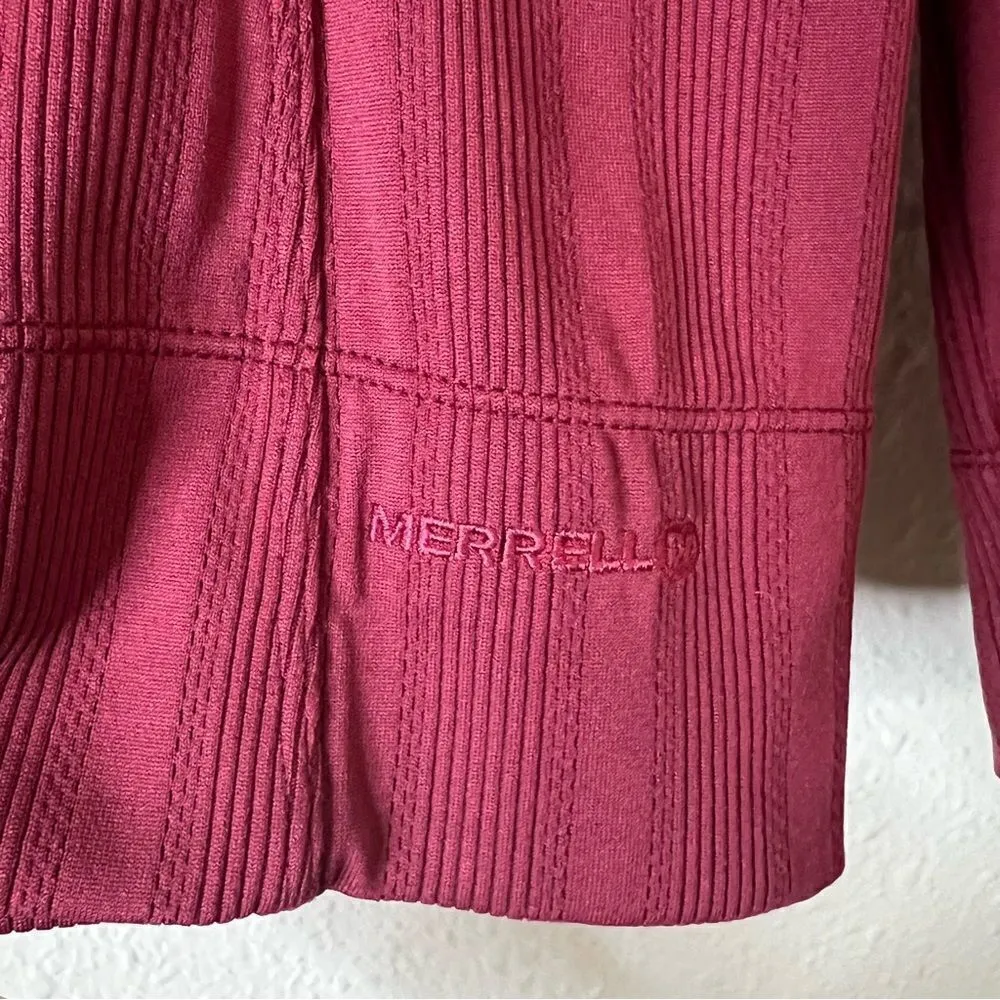 Merrell Long Sleeve Base Layer Quarter Zip Burgundy Size XS - Image 6