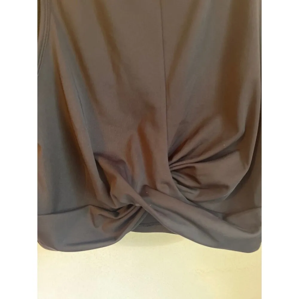 Womens Black Twist Front Sleeveless Crop Top XL 90 Degree By Reflex - Image 3