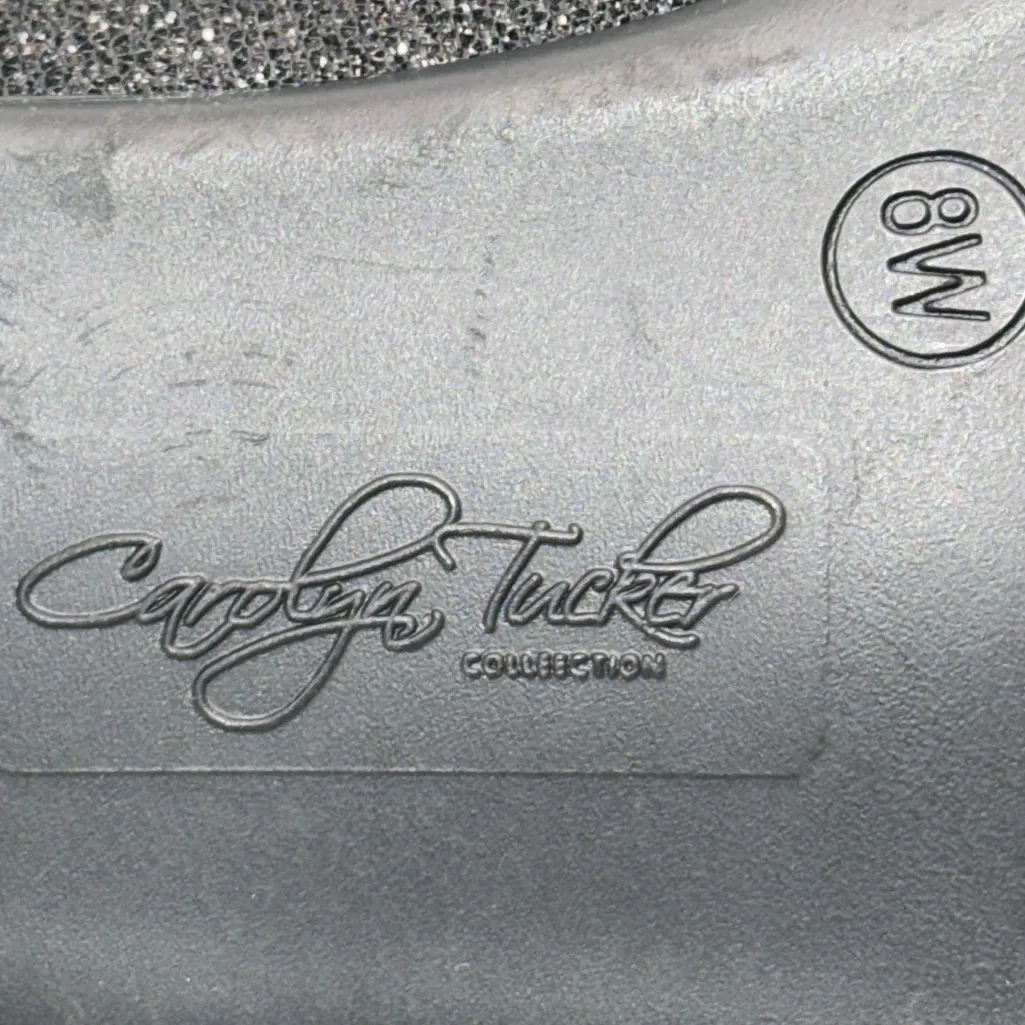 Carolyn Tucker Black Rhinestone Pumps Heel Women’s 8 Wide 8W - Image 11