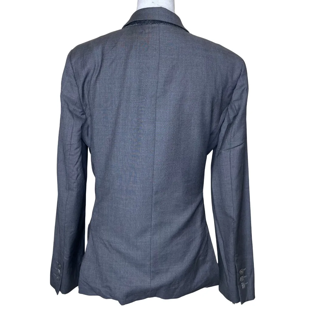 Brooks Brothers Stellita Fit 100% Wool Gray Two Button Blazer Jacket Plus Sz 14 - Image 3