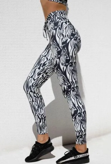 Zebra Ruched Tights  - Image 2