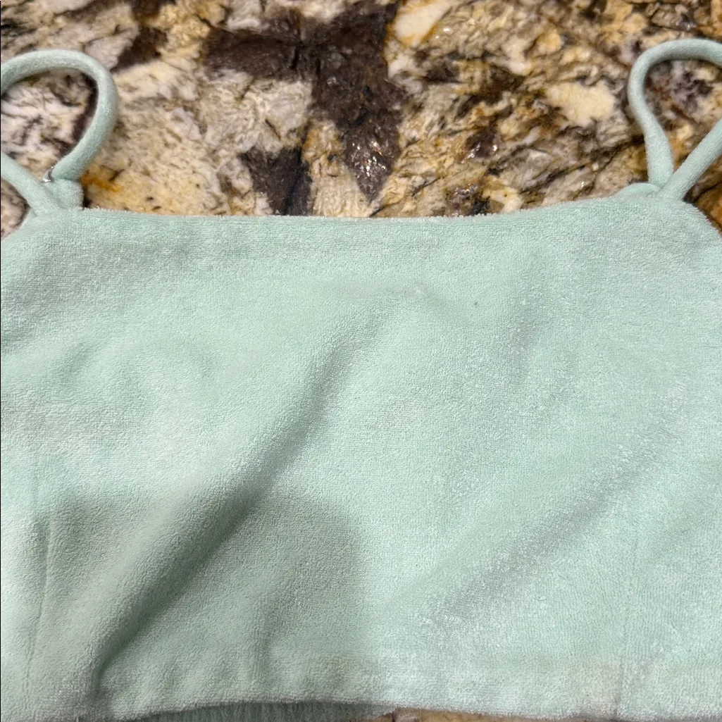 7 For All Mankind Light Green Terry Cloth Top - Image 7