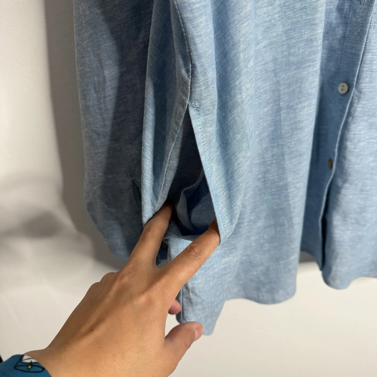 Susan Graver Linen Rayon Blend Tunic Roll Tab Sleeves With Pockets Size 1X - Image 7