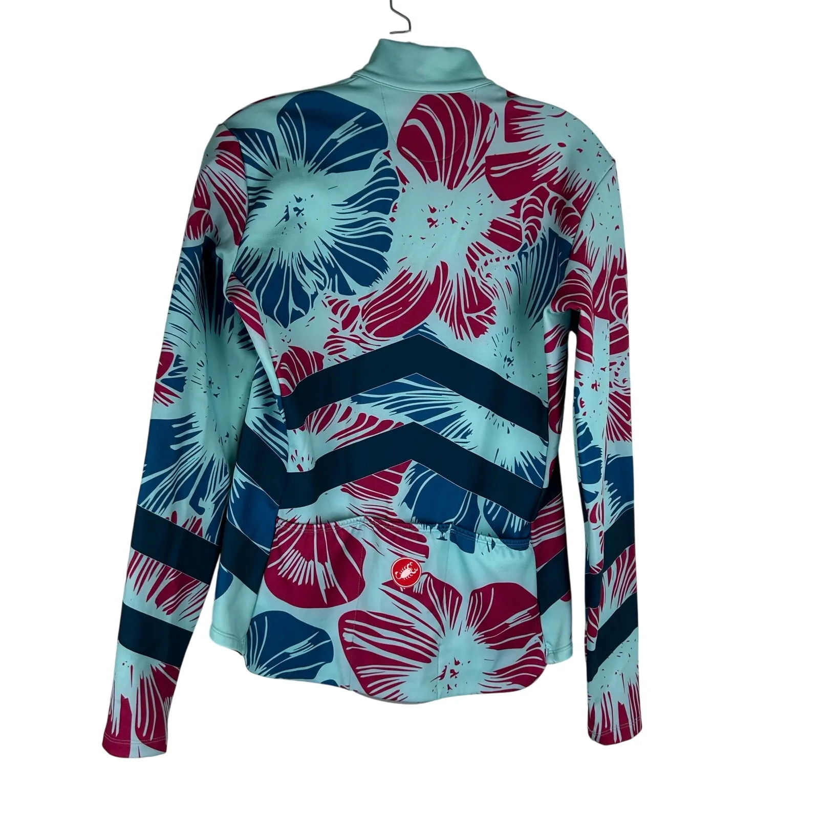 Castelli Womens Large Cycling Jersey Full Zip Long Sleeve Blue Fleece Lined NWOT - Image 2