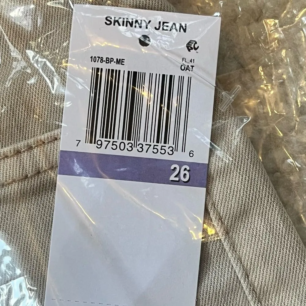 NWT Oat New York Beige Army Carpenter High-Rise Skinny Ankle Jeans Size 26 - Image 9