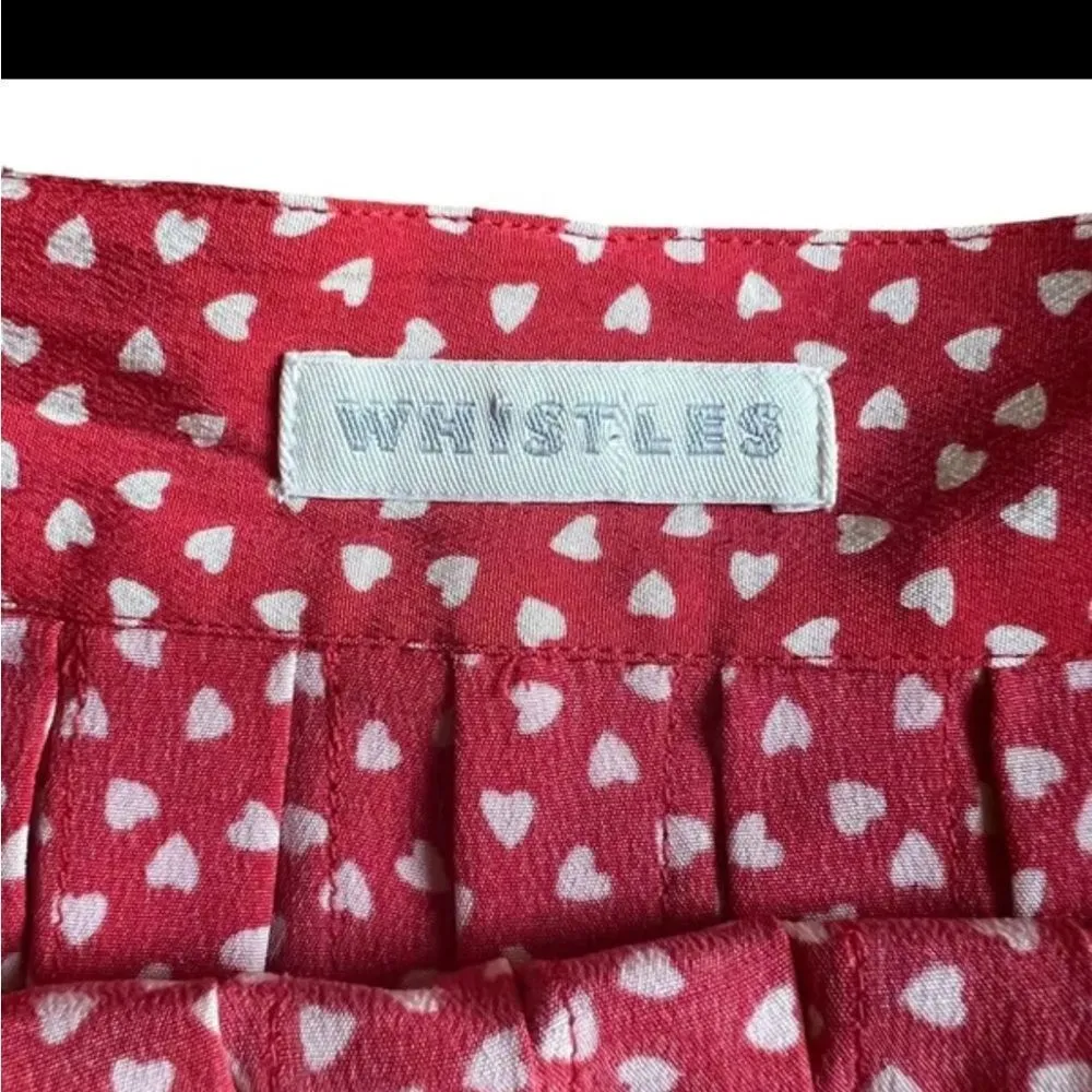Whistles confetti heart silk pleated skirt 10 Red - Image 4