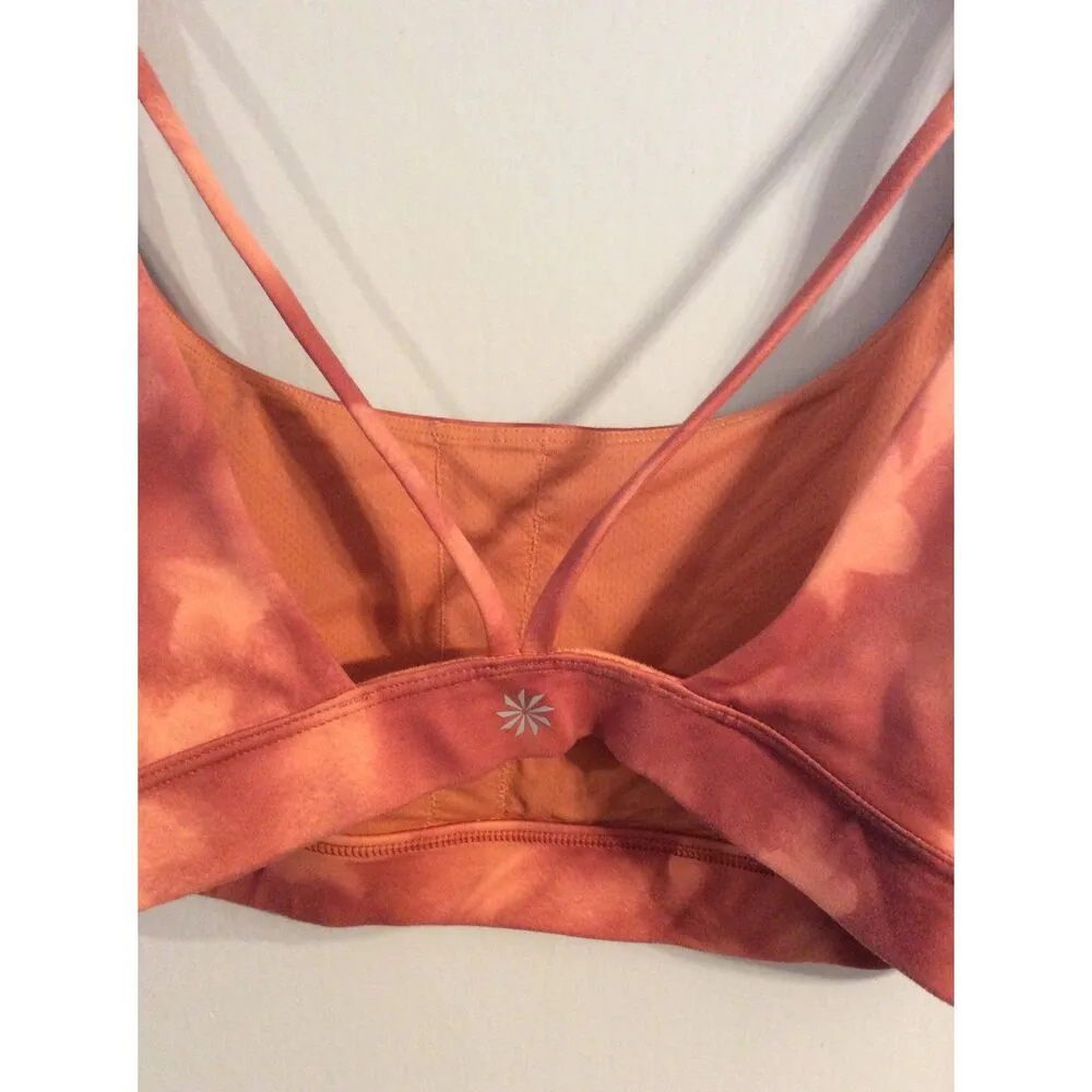 Athleta Sports Bra Criss Cross Back Size Small S Peach Burnt Orange VNC - Image 5