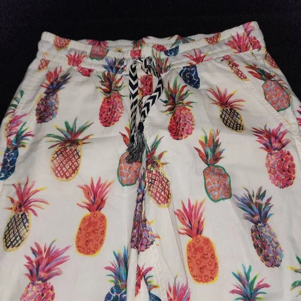 J Crew Womens Seaside Ratti Painted Pineapple Jogger Pants‎ 0 - Image 3