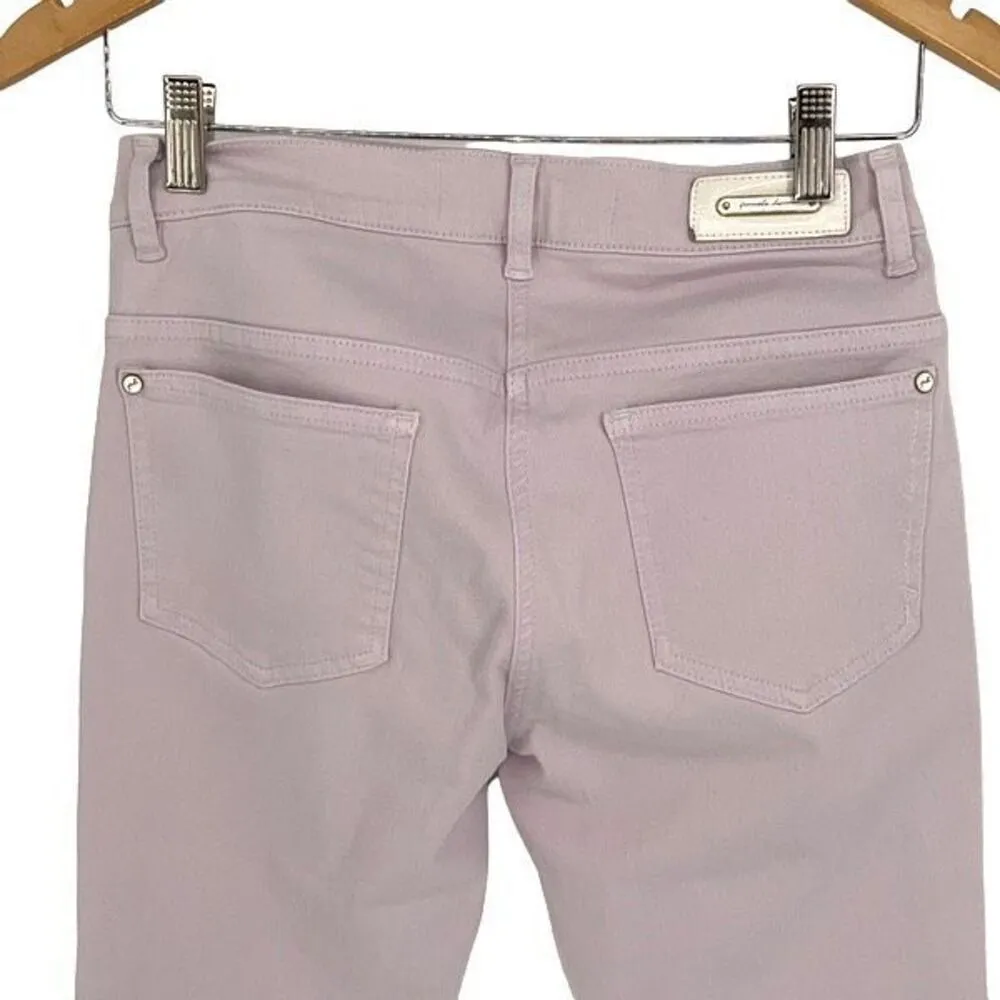 Pamela Henson Womens Delicious Chinos Cinq Cut Frayed Ankle Jeans Light Purple S Size 2 - Image 3