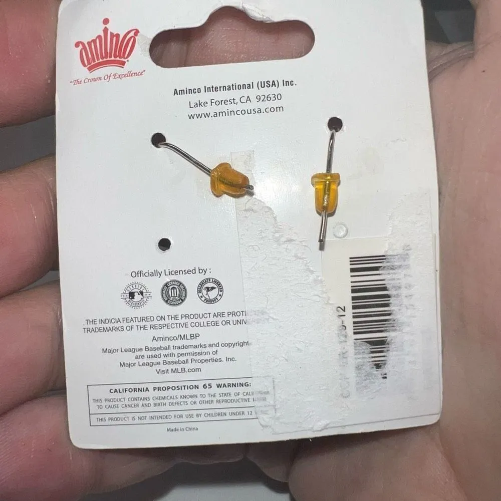 Aminco Auburn Tigers State Design Dangle Earrings Silver - Image 4