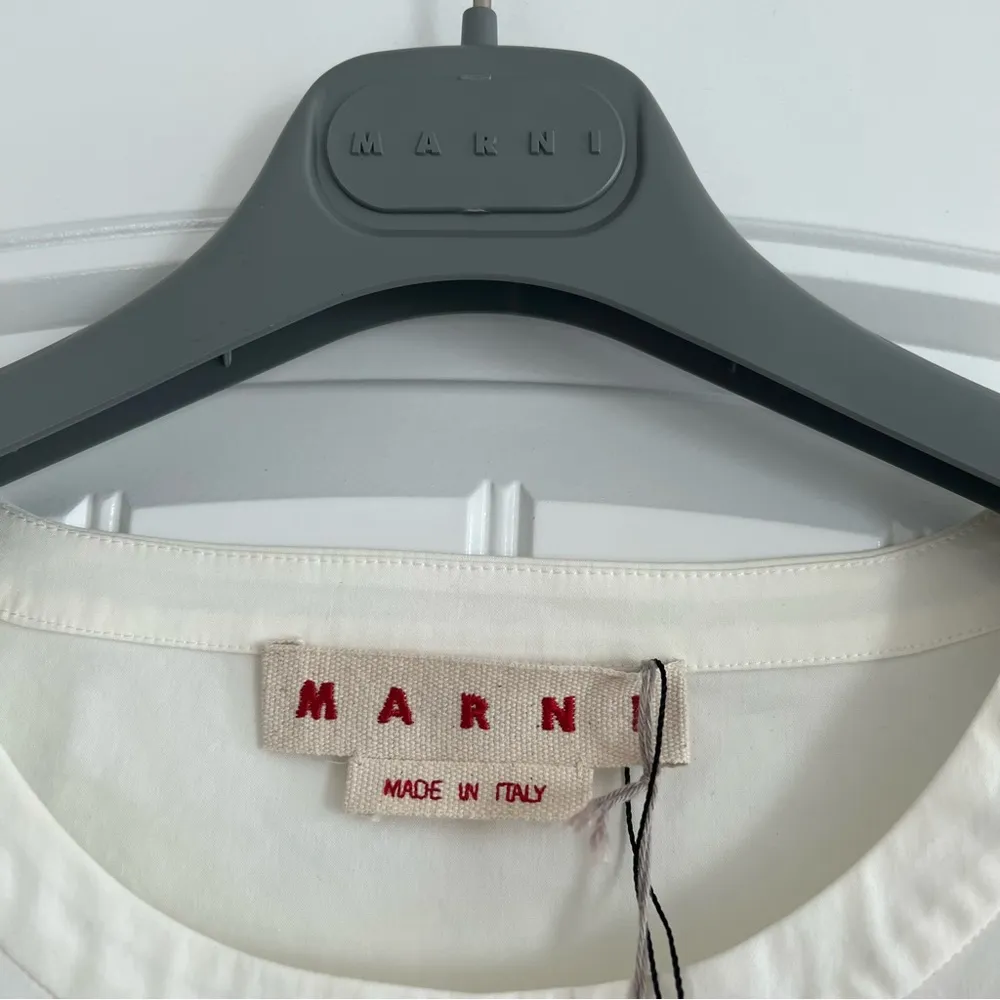 MARNI Italy Lily White Short Sleeve Blouse Stretch Popeline, Size US 2 EU 38 NWT - Image 5