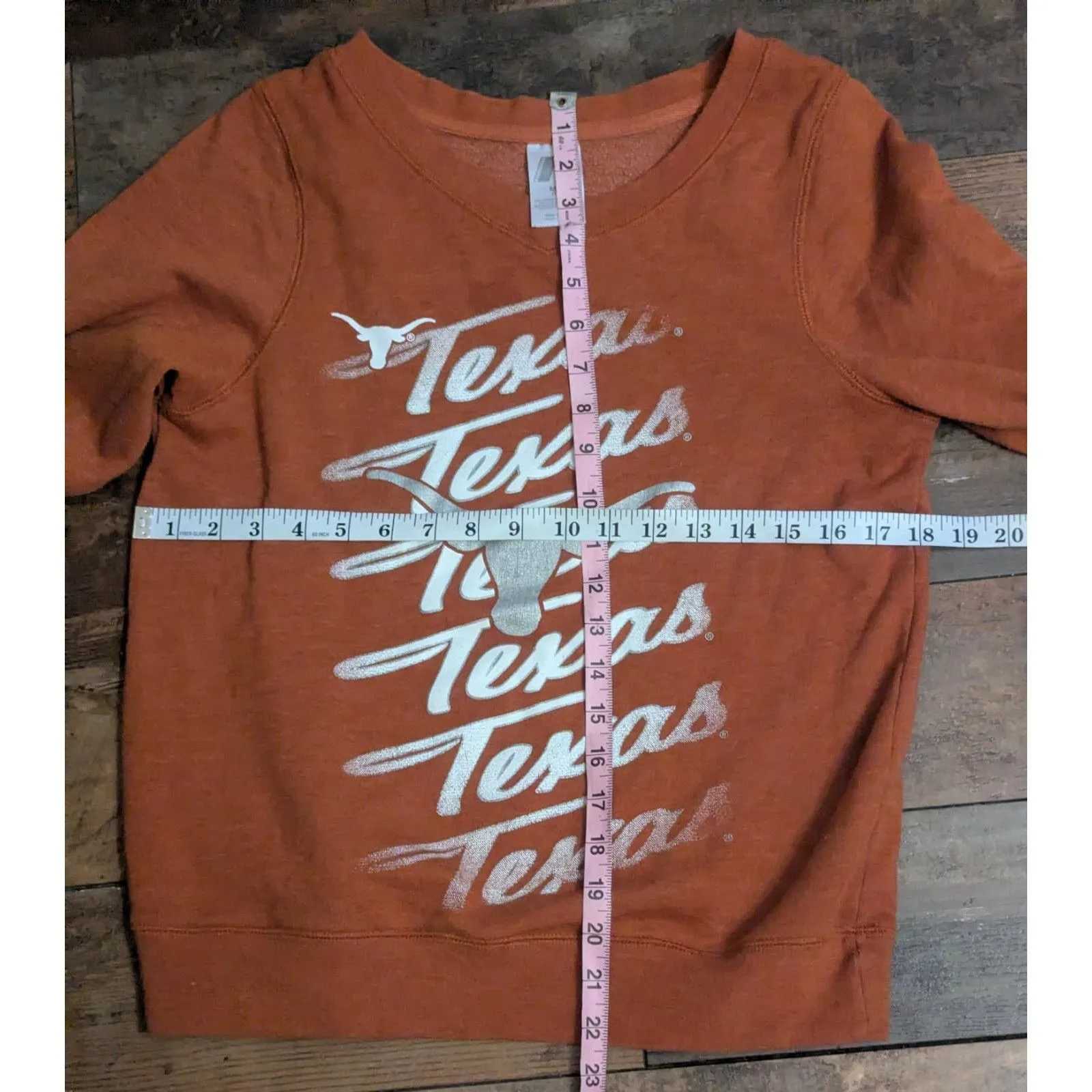 Vintage University of Texas Longhorns Russell Athletic V-Neck Sweatshirt Medium - Image 5