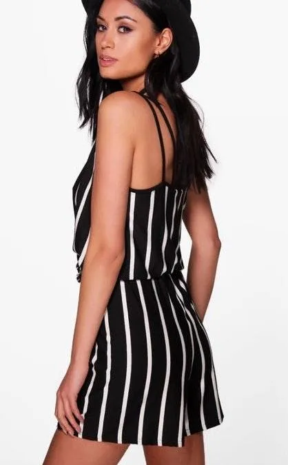 Black And White Striped Romper  - Image 3