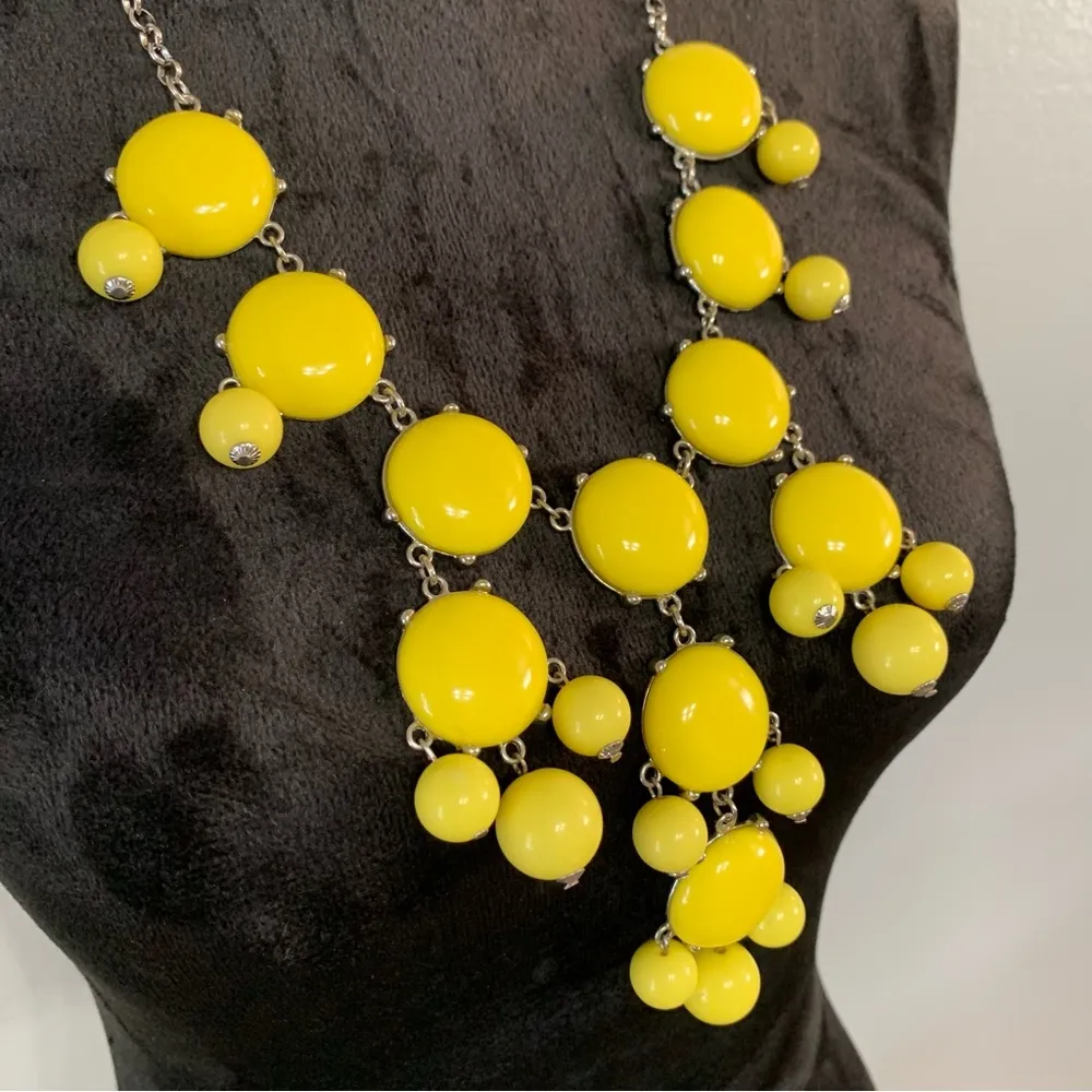Bright Yellow Y2K Millennial Chunky Statement Necklace - Image 2