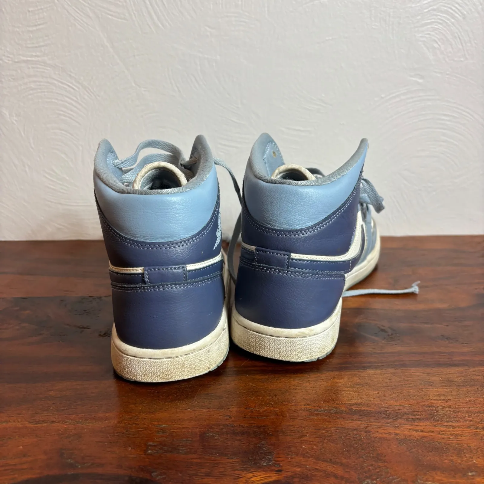 Air Jordan 1 Mid Light Smoke Grey White Blue Womens Sneakers BQ6472 140 Sz 10 - Image 7