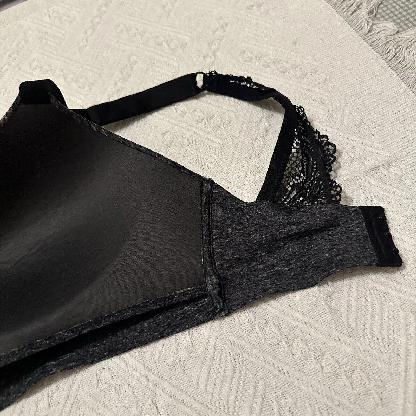 Soma Grey Lined Embliss Luxe Wireless Lace J Hook Bra 34DD - Image 10