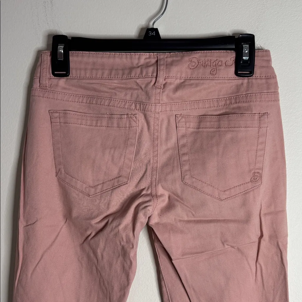 Indigo Rein Dust Pink Denim Skinny Low Rise Jeans Junior size 1 - Image 4