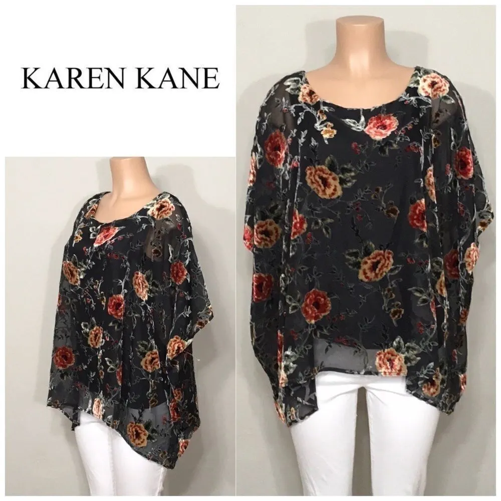 Karen Kane floral layered scarf top. NWOT - Image 2