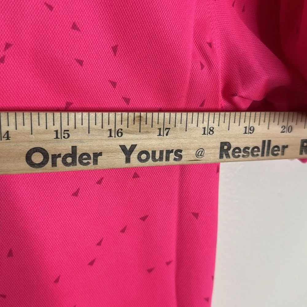 Nike dri fit ladies bright pink with speckles athletic polo shirt size small - Image 7