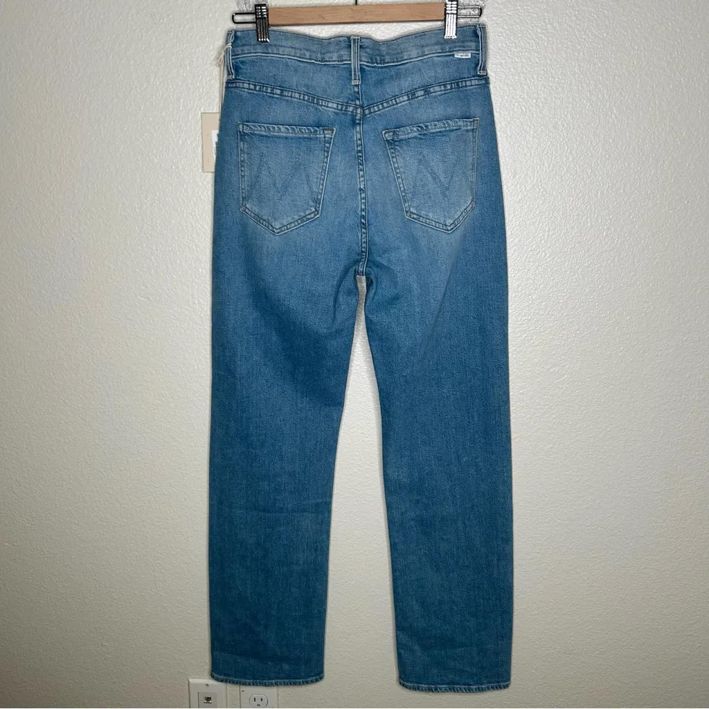 NWT Mother The Ditcher Zip Flood jeans Love On The Beat 24 Blue - Image 8