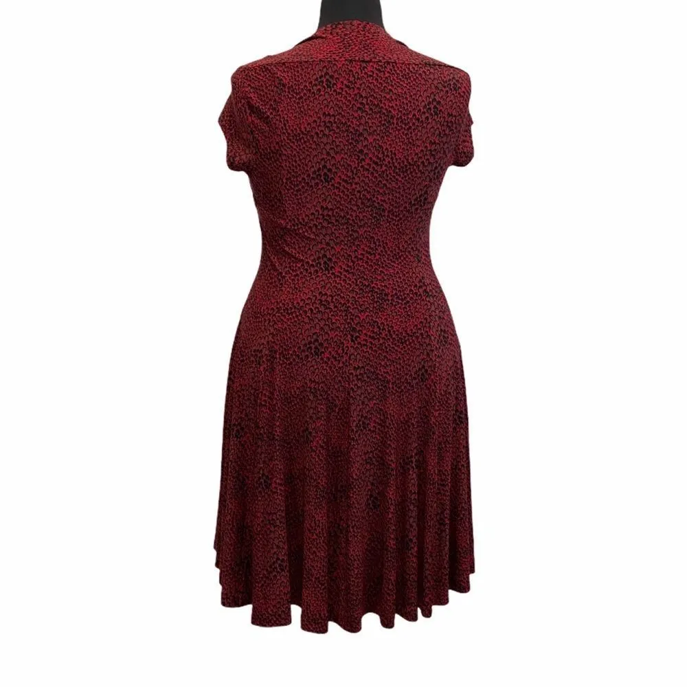 Norma Kamali XL LG Black Red Casual Jersey Animal Print Dress - Image 3