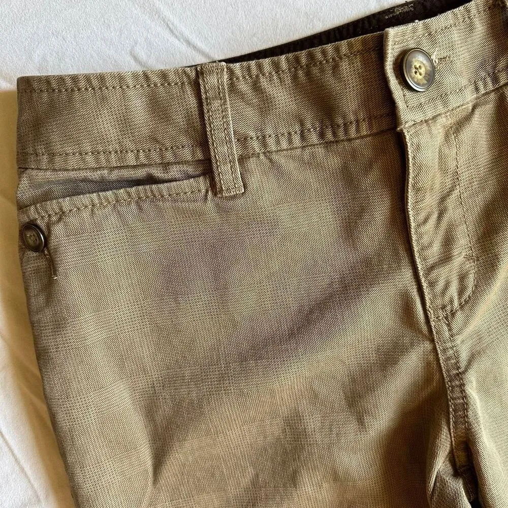 Eddie Bauer 90s Tan & Brown Plaid Low Waisted Wide Leg Pants Sz 2 Downtown Girl - Image 2