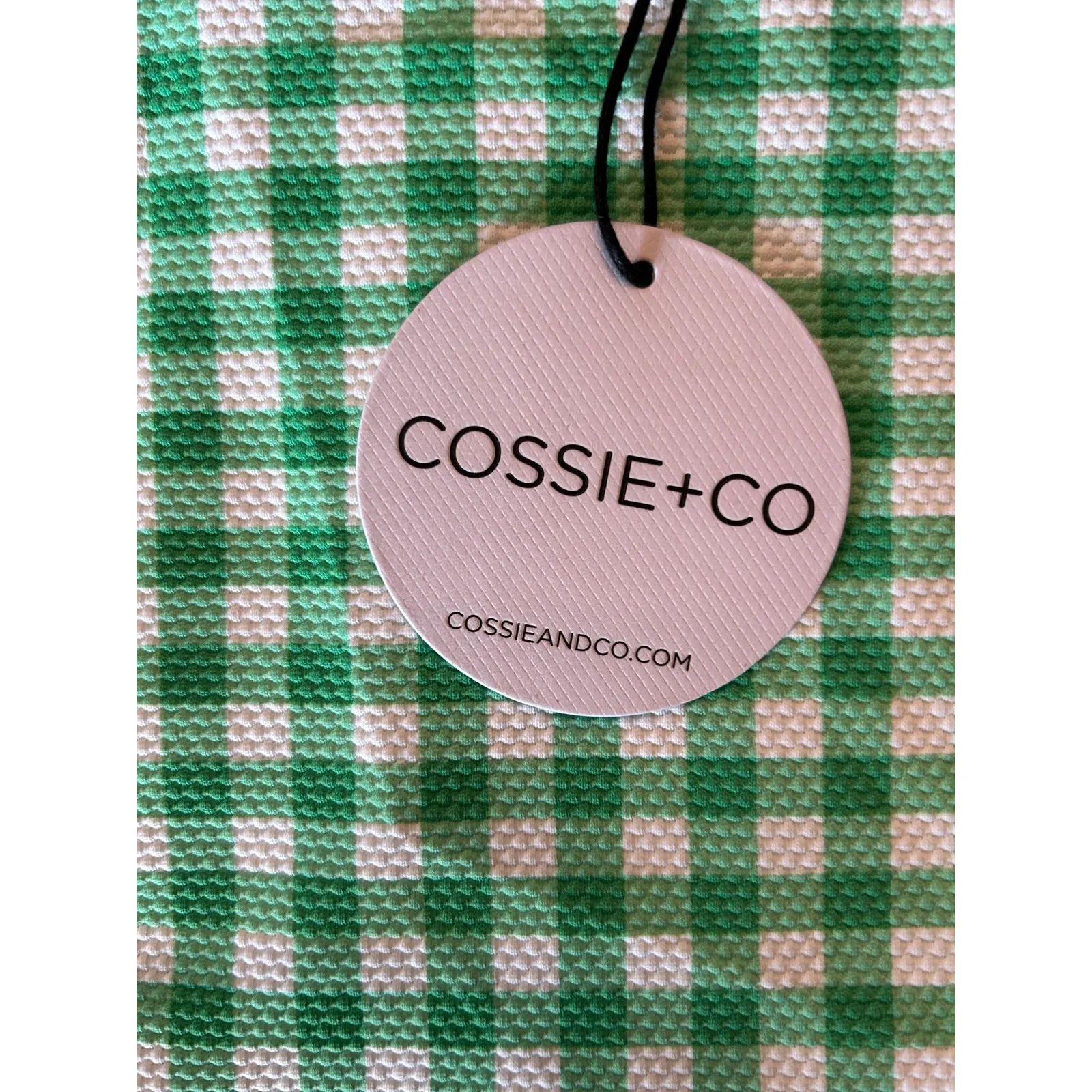 COSSIE + CO Women's Gingham Bathing Suit US 4 Green Poppy One Piece Swim NWT - Image 3
