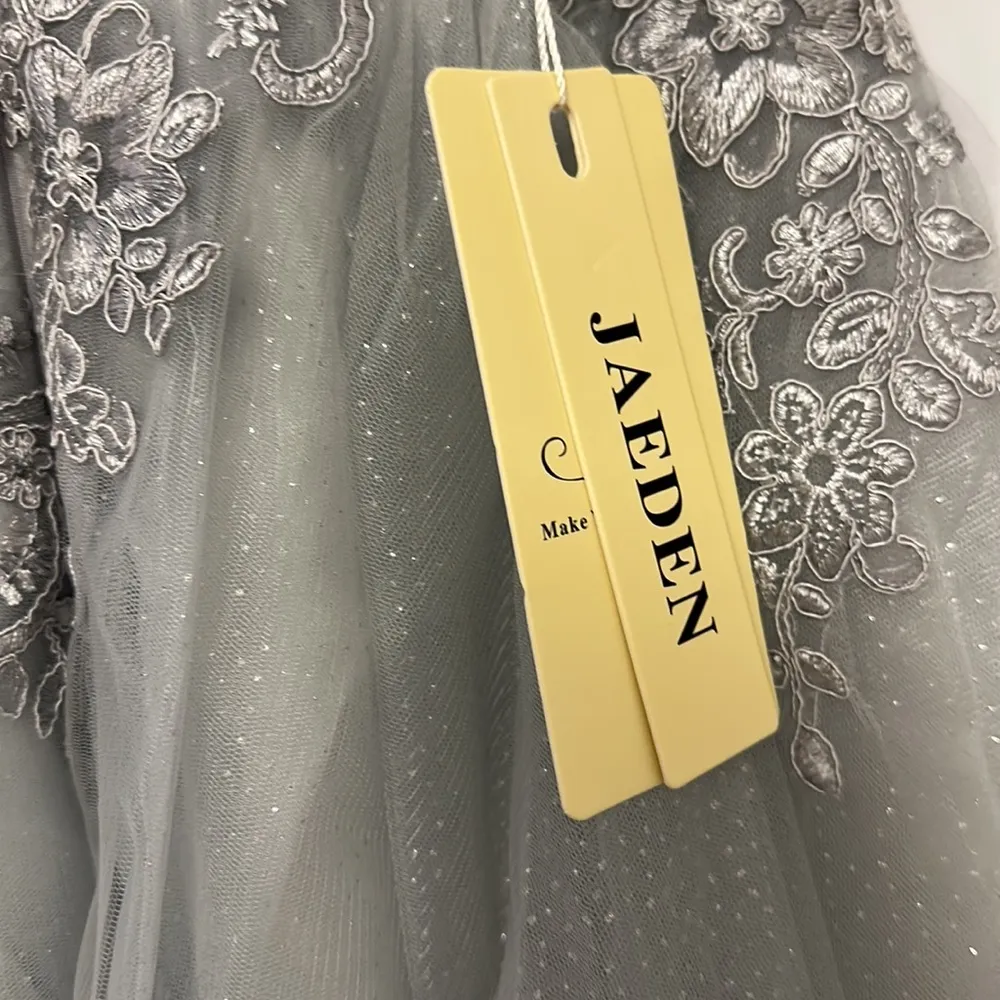 JAEDEN Homecoming Dresses‎ Tulle Lace Prom Dress Lace Appliques Silver Size undefined - Image 6