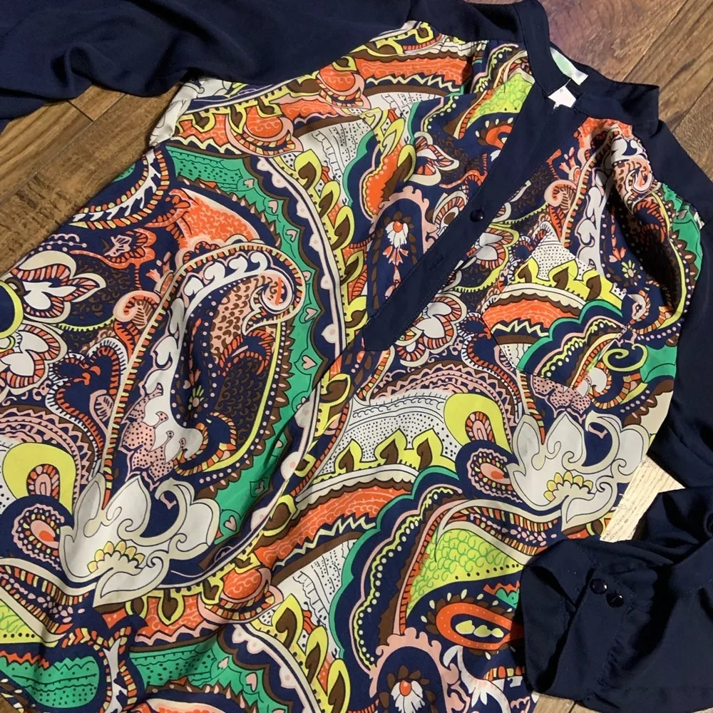 Paisley printed blouse jade by melody tam casual top boho classic spring summer - Image 4
