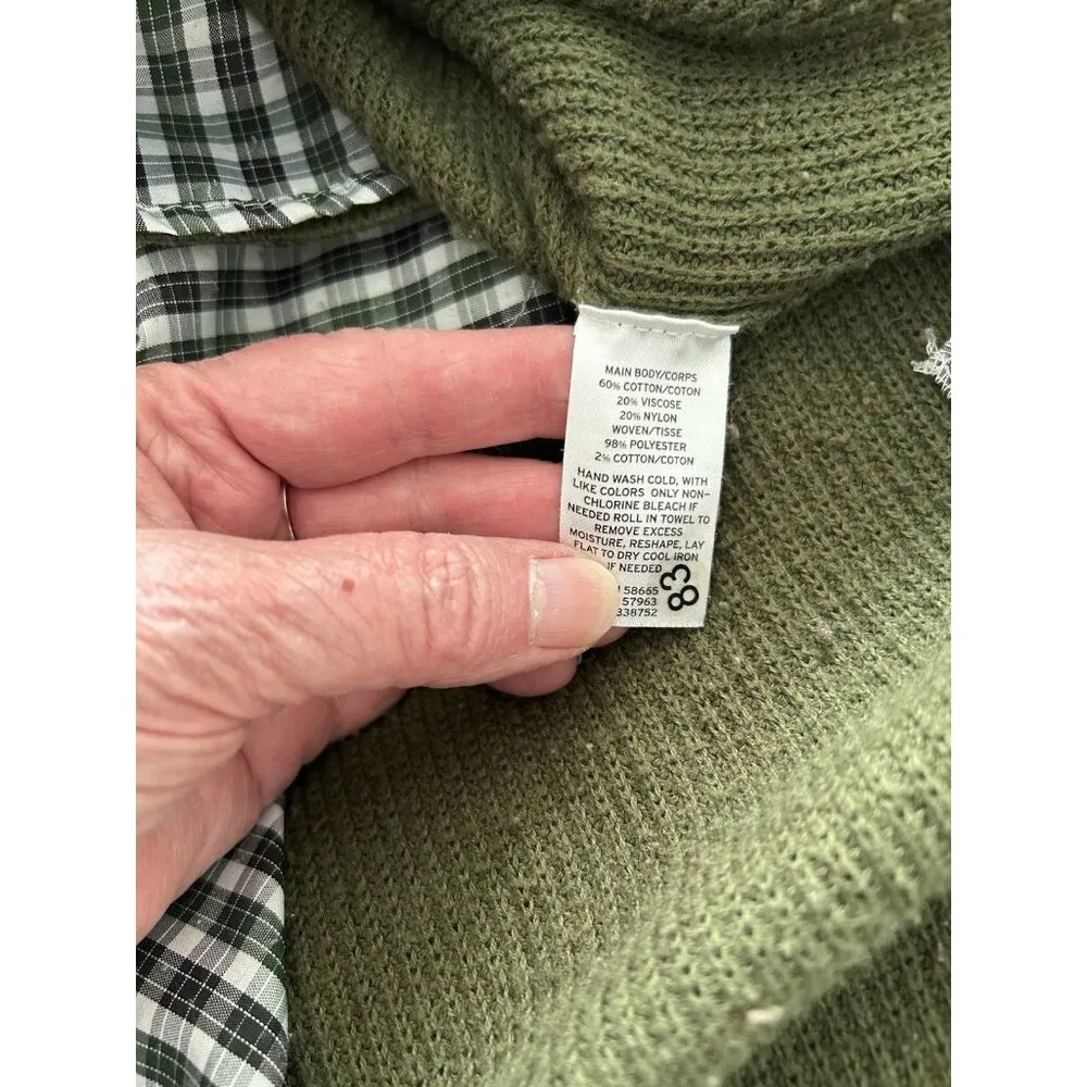 Treasure & Bond Layered Split Hem Sweater Olive Green Tunic Top Size L Size L - Image 6