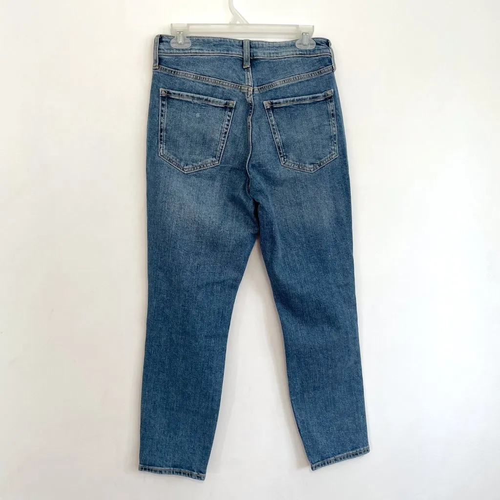 NEW NWT OLD NAVY High Waisted OG Straight Ripped Ankle Jeans Medium Cropped Crop - Image 13