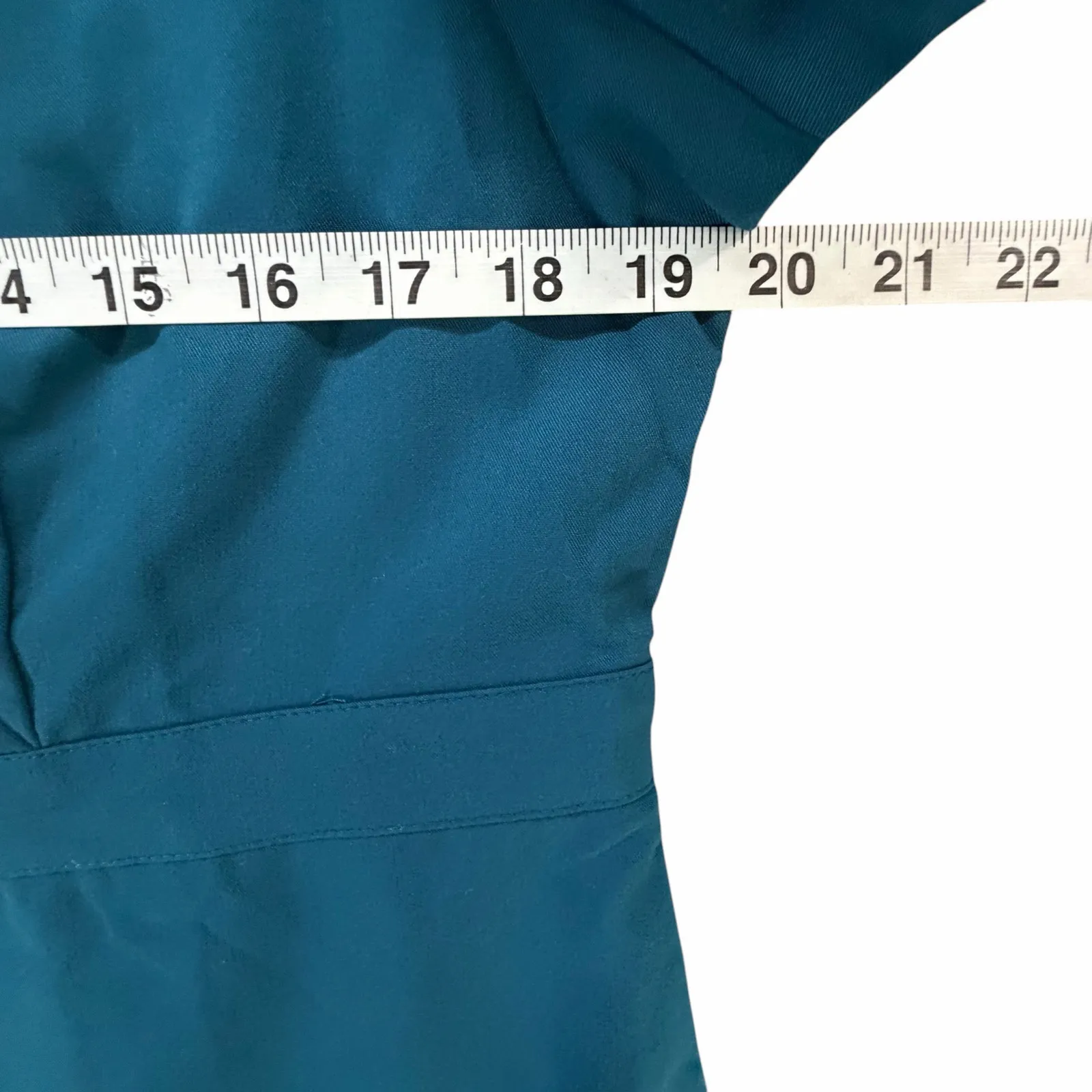 Greys Anatomy Barco Riley Scrub Top M Bahama Blue 3 Pocket Mock Wrap Medical - Image 5