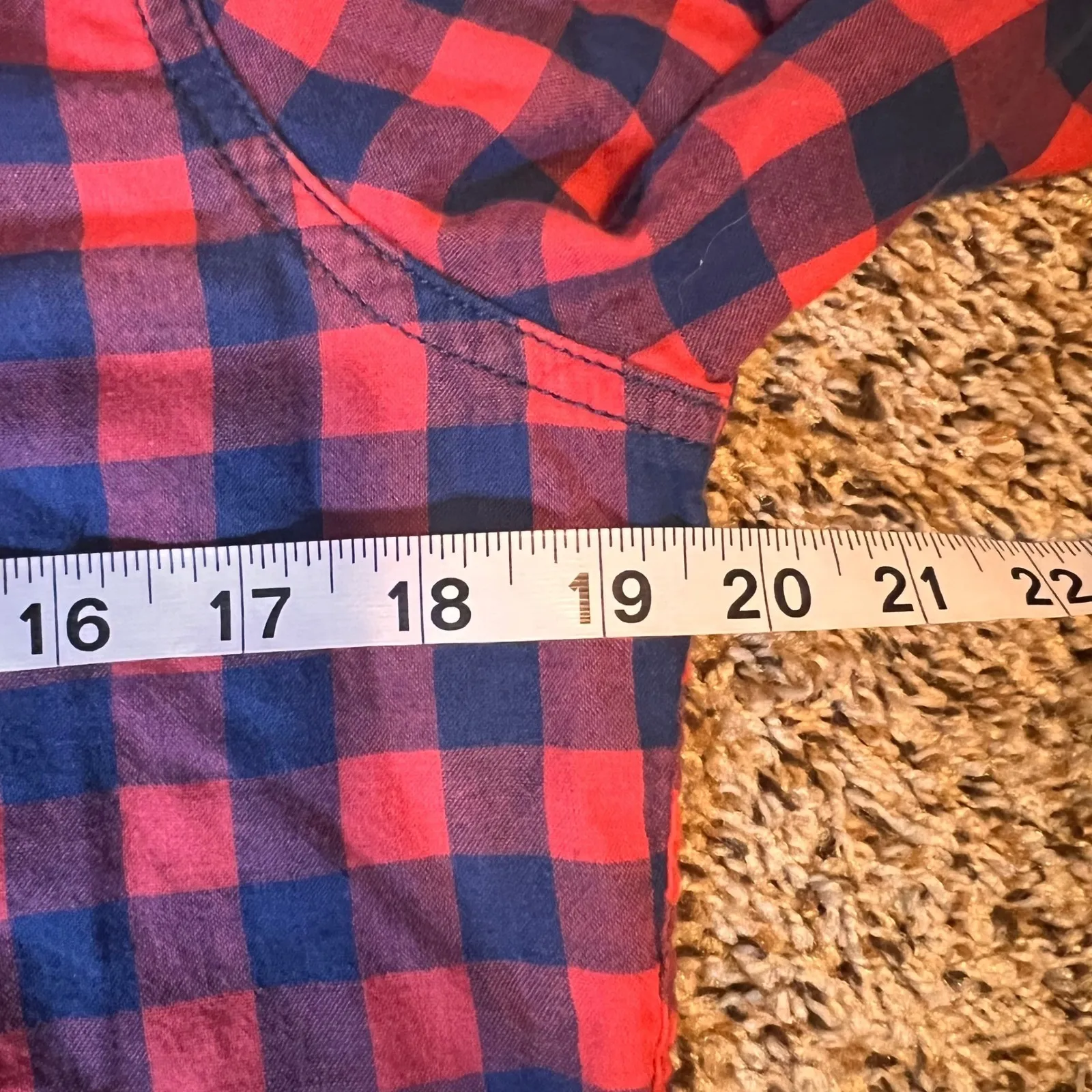 Abercrombie & Fitch Flannel Shirt Plaid‎ Button Down Long Sleeve Red Blue S - Image 3