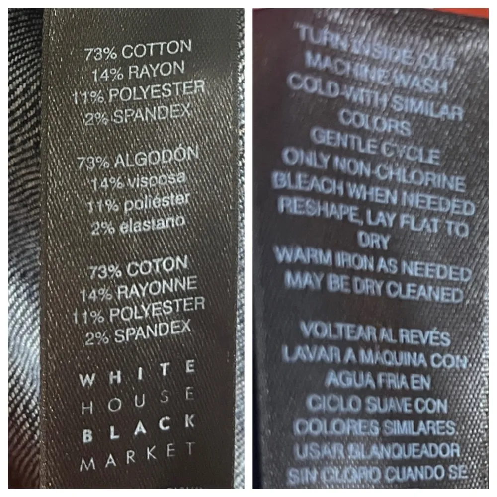 White House Black Market Skinny Flare Jeans Mid Rise Dark Wash Women’s Size 10 - Image 6