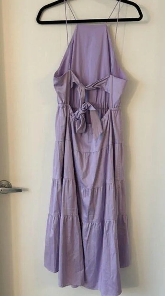 Alice + Olivia Hartley Tie-Back Lavender Midi Dress Size 8 NWT - Image 9