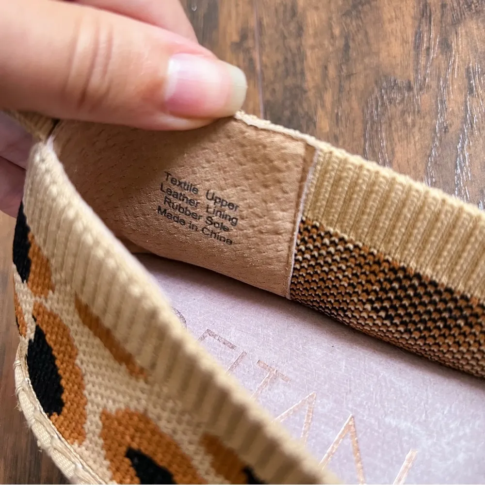 Deltan • Hensley Flyknit Espadrille leopard animal print flat slip on knit Size 7 - Image 7