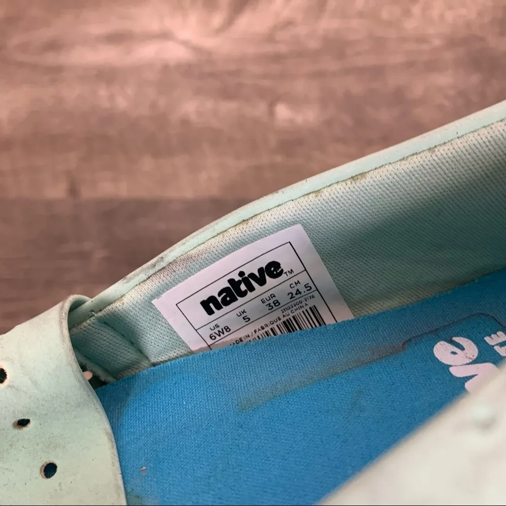 Native Green Perforated Slip On Shoes Size 8 - Image 6