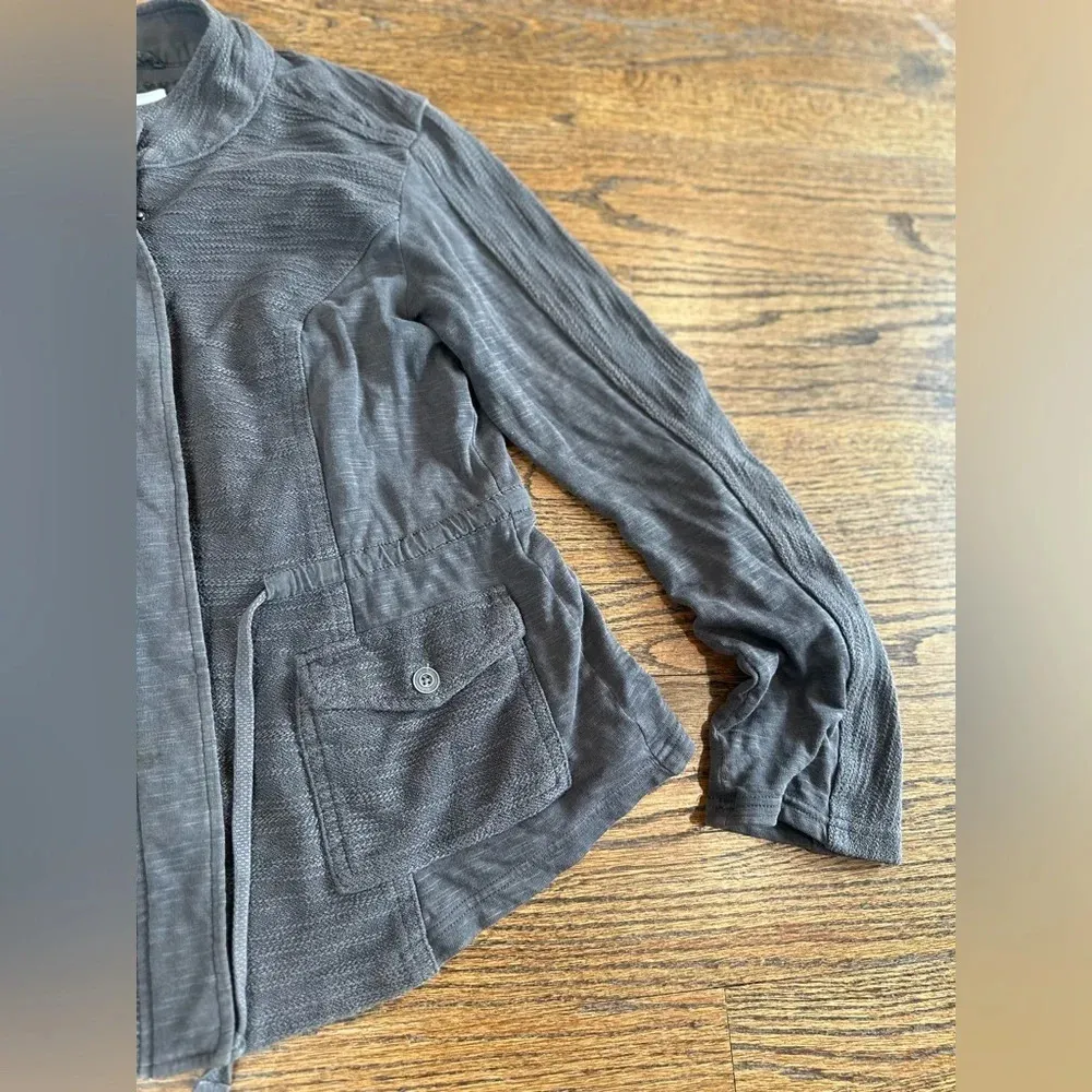 Anthropologie Saturday Sunday Gray Cotton Military Jacket Size Small P0971 - Image 9
