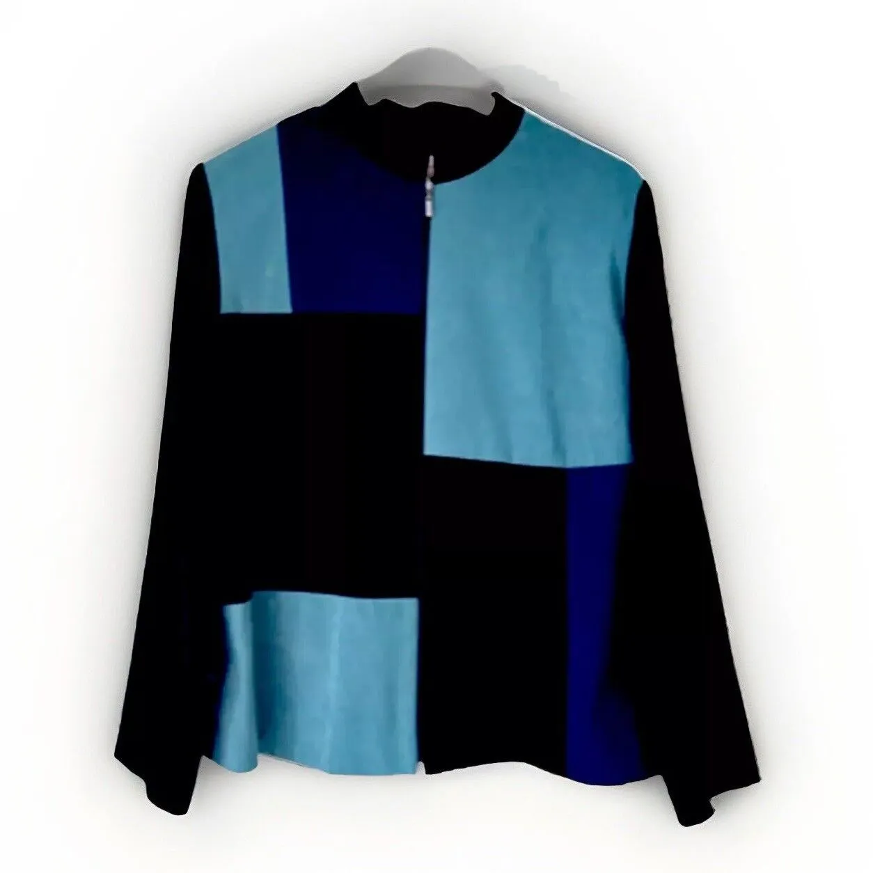 Y2K Patchwork Full Zip Up Blazer Jacket Plus Size 16W JM Collection - Image 2