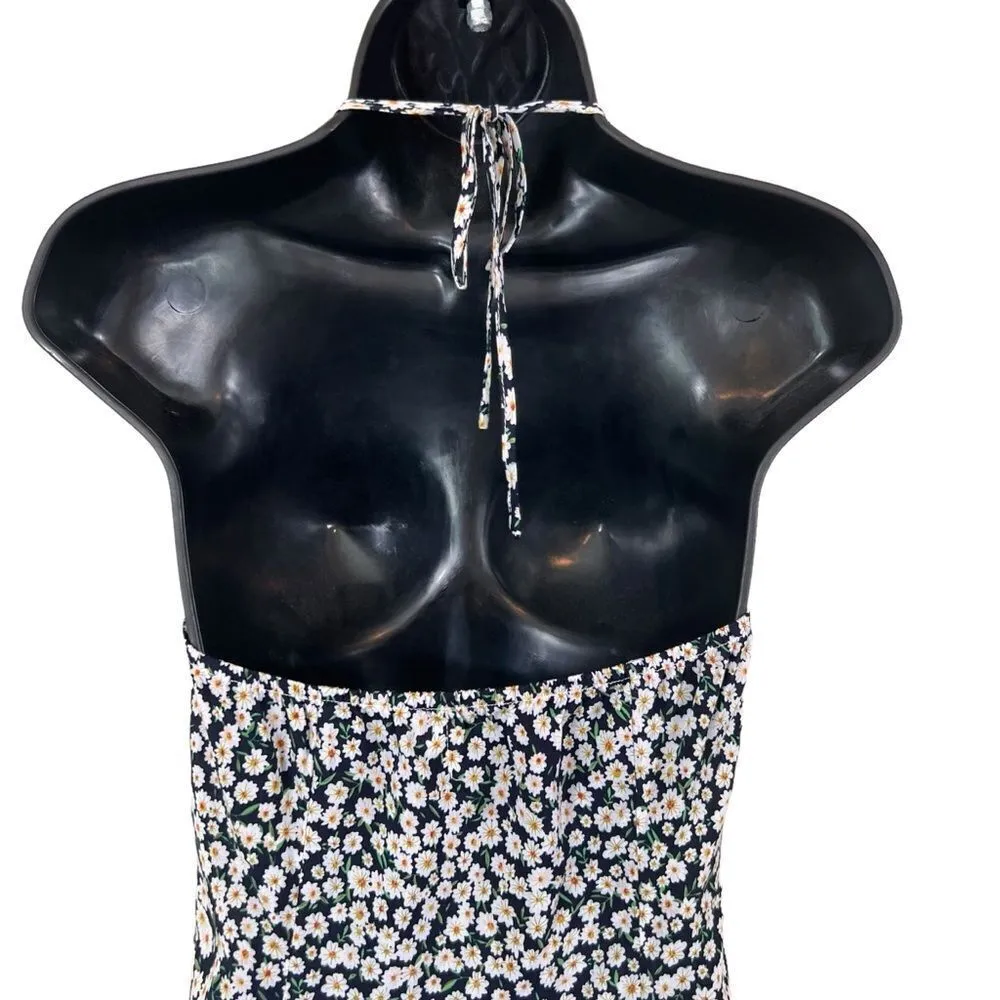 Princess Polly McLeod Blue Floral Drawstring Ruched Halter Ruffle Mini Dress - Image 12