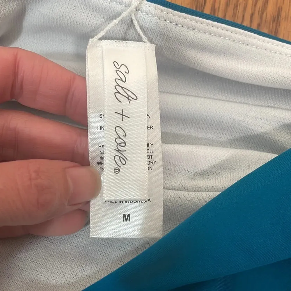 Salt‎ + Cove Solid High Waist Bikini Bottoms Swimsuit Blue Juniors Medium NWT Size undefined - Image 5